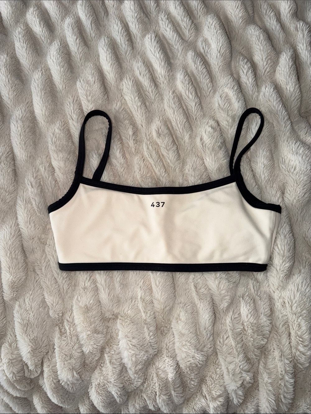 437 Cream and Black Contrast Bralette